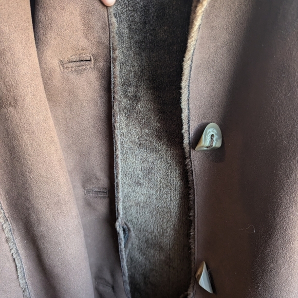 Brown Faux Fur Trim Coat - Picture 5 of 5